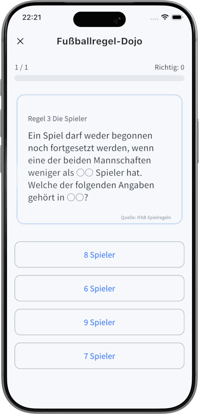 Multiple-Choice-Frage in der App