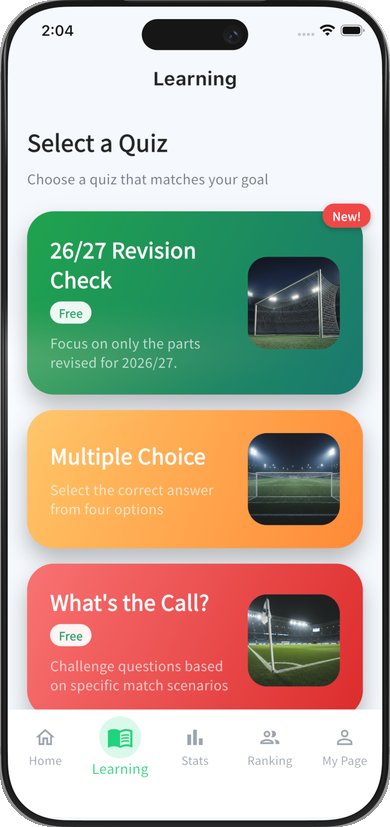 Revision Check mode for the 2026/27 Laws of the Game